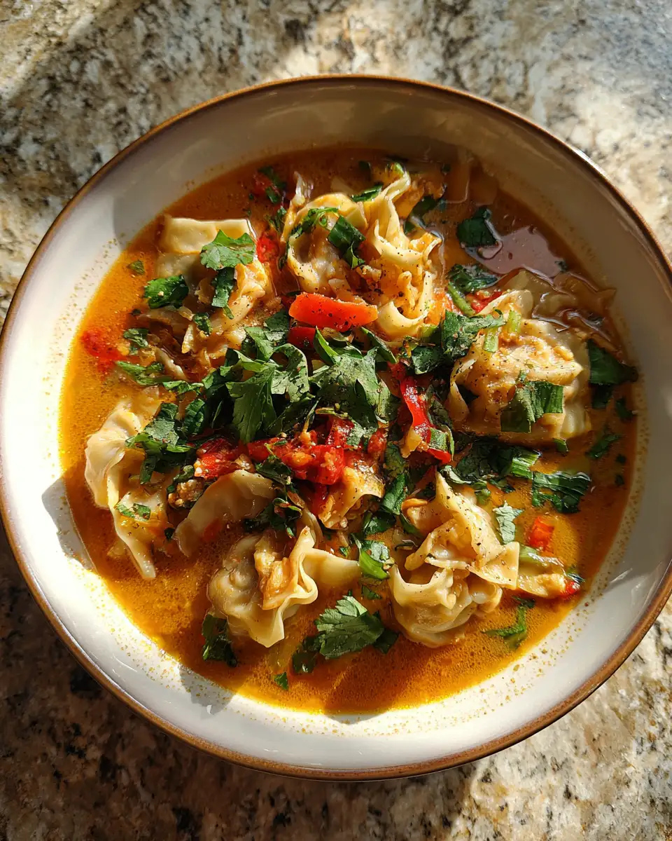 Final dish - Savor the Flavors of Thai Potsticker Coconut Soup