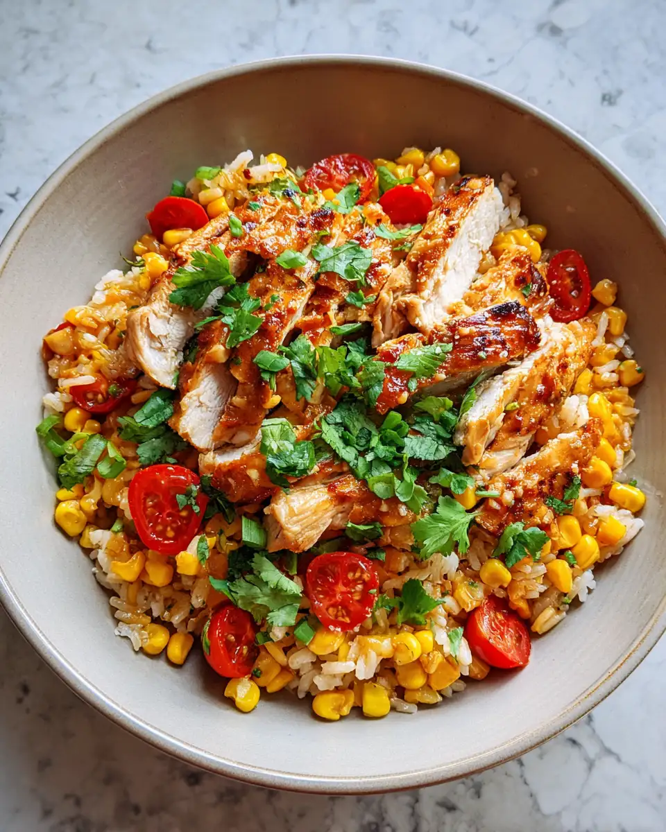 Final dish - Delicious Street Corn Chicken Rice Bowl Recipe You Need to Try Today