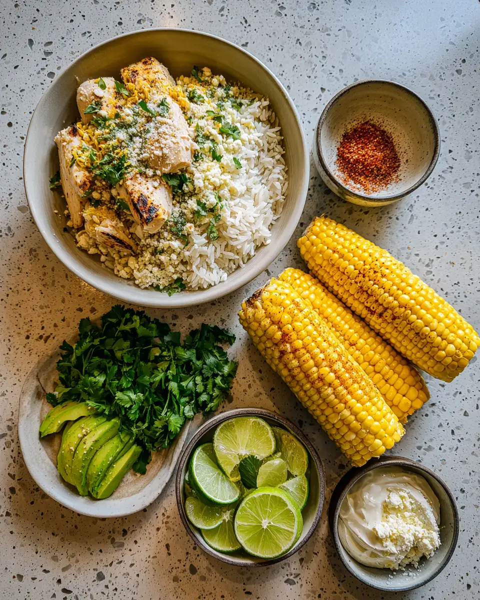 Ingredients for Delicious Street Corn Chicken Rice Bowl Recipe You Need to Try Today