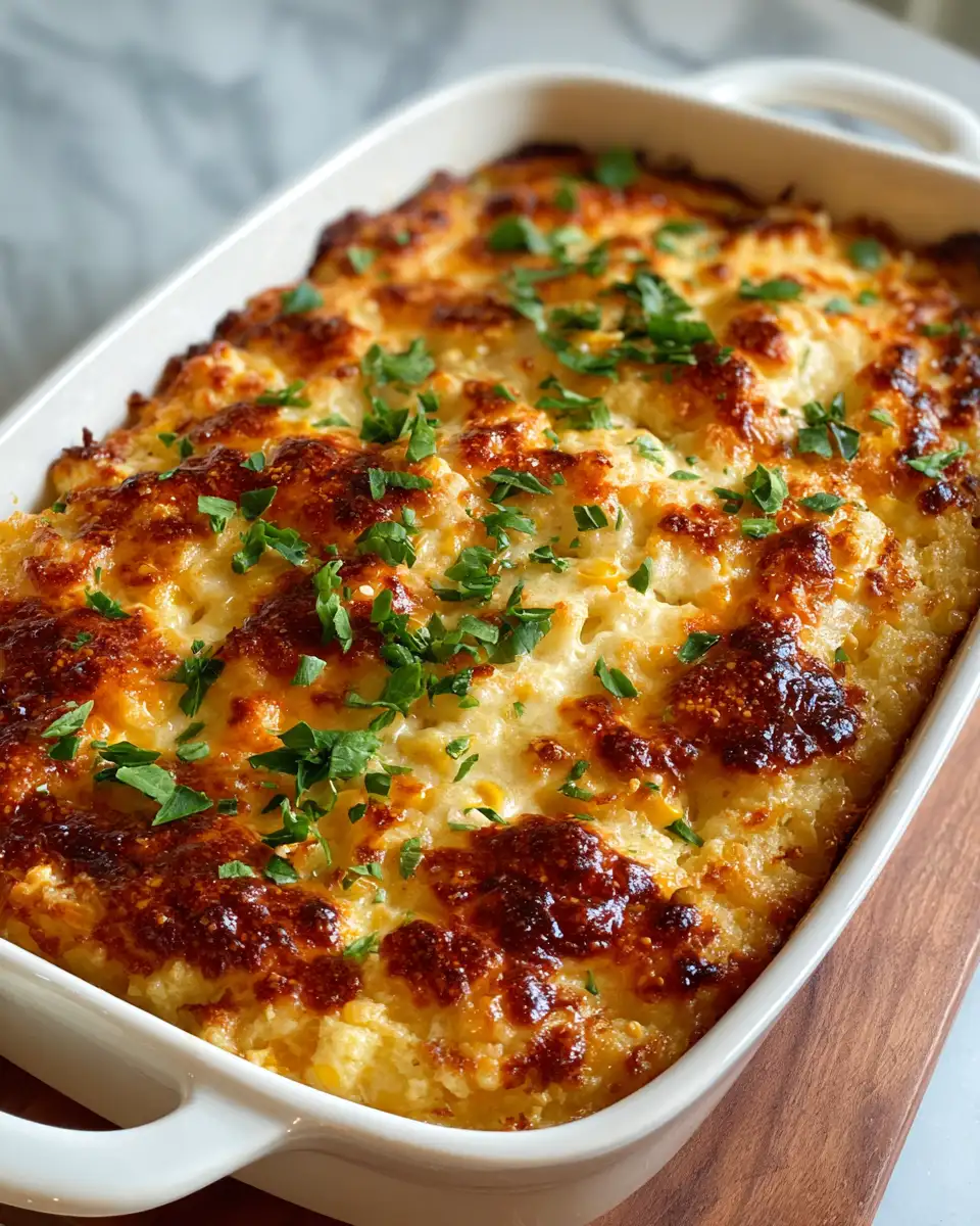 Final dish - Sweet and Savory Honey Glazed Corn Casserole Recipe