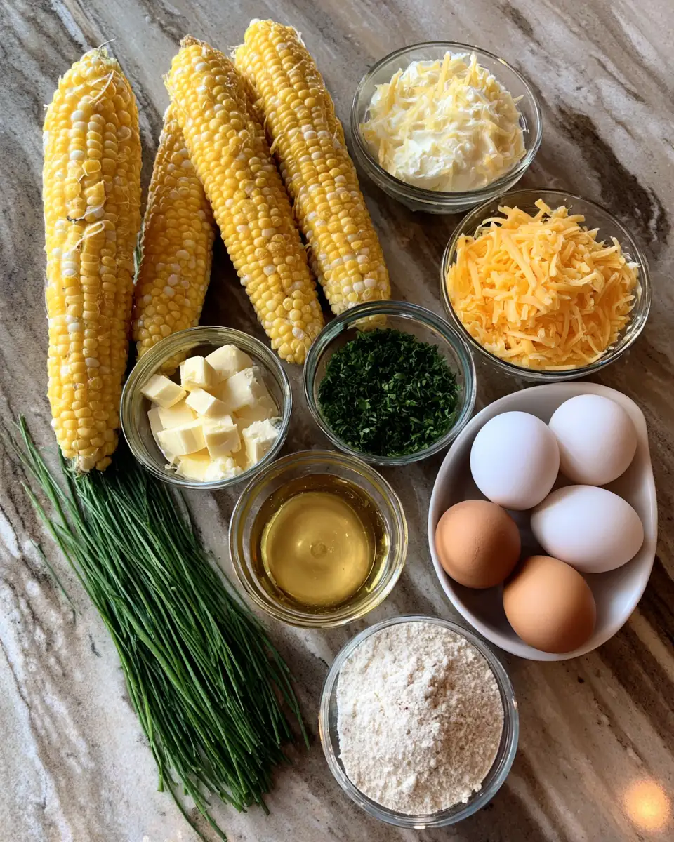Ingredients for Sweet and Savory Honey Glazed Corn Casserole Recipe