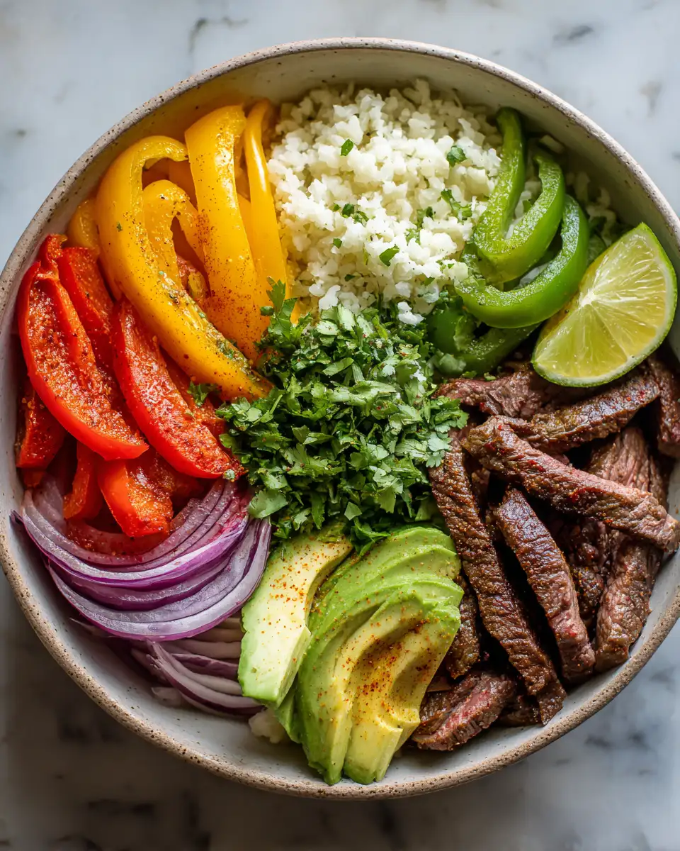 Ingredients for Savor the Flavor with This Low-Carb Steak Fajita Bowl Recipe
