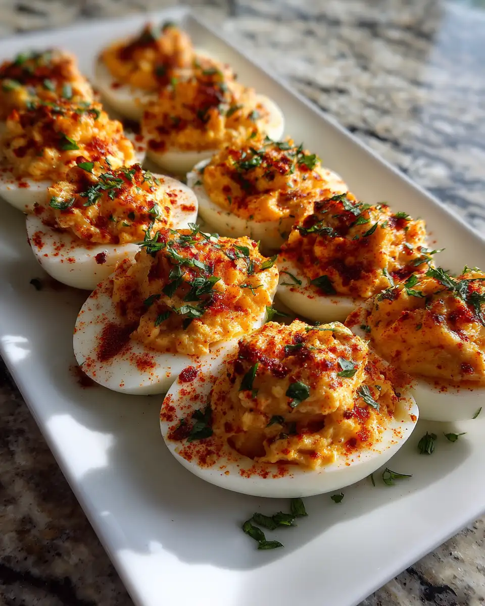 Zesty Spicy Chili Garlic Deviled Eggs That Will Ignite Your Taste Buds - Featured Image