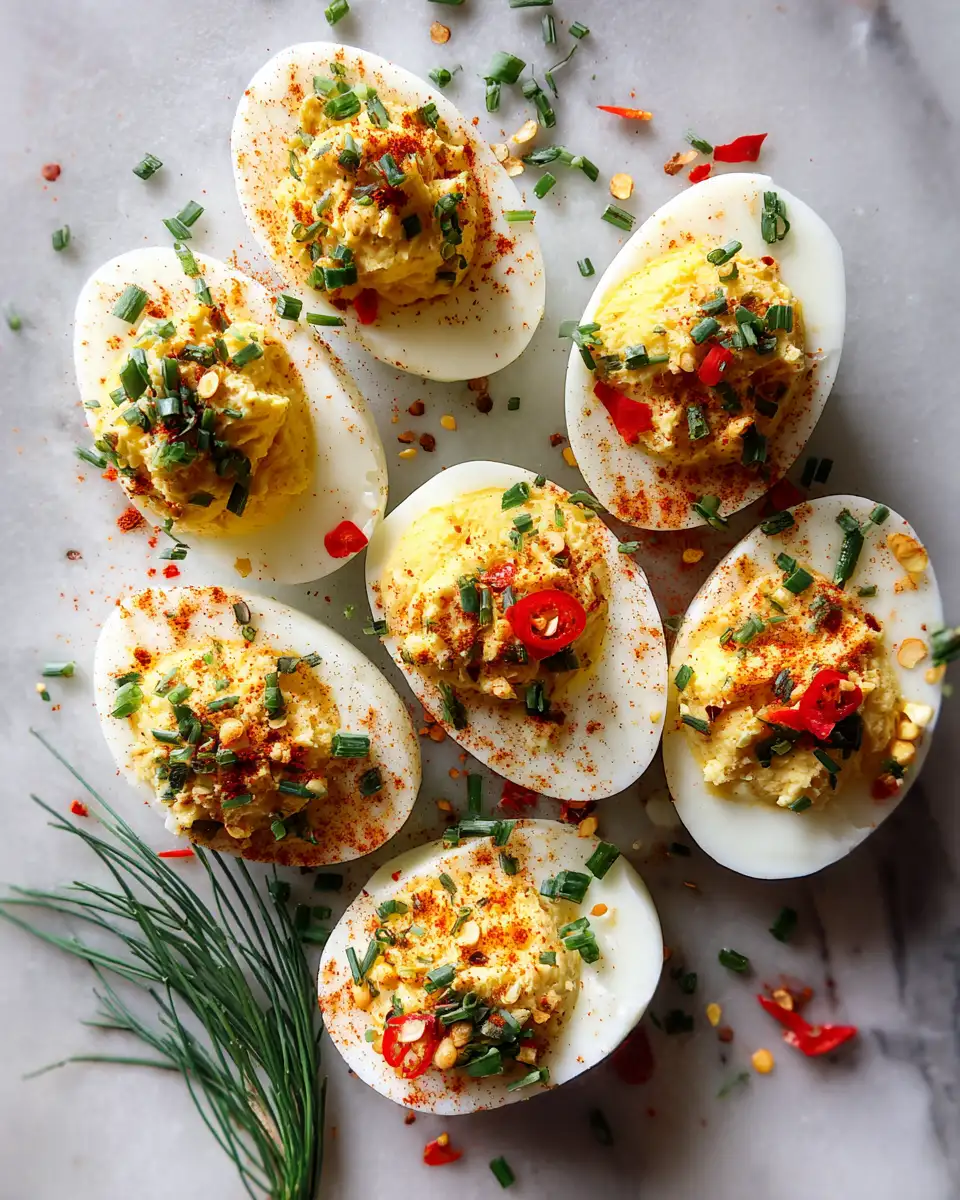 Ingredients for Zesty Spicy Chili Garlic Deviled Eggs That Will Ignite Your Taste Buds