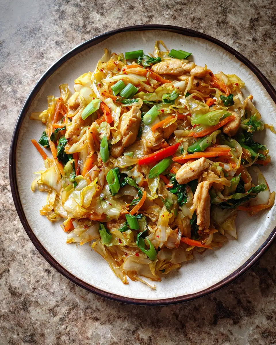 Final dish - Quick and Flavorful Chicken Cabbage Stir Fry Recipe You Need to Try