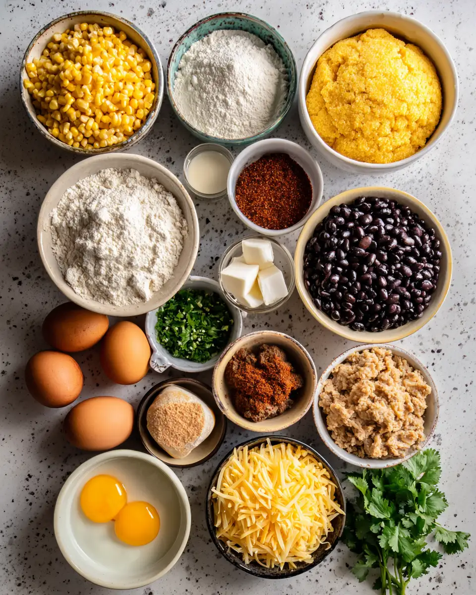 Ingredients for Hearty Cowboy Cornbread Casserole Recipe That Will Steal the Show