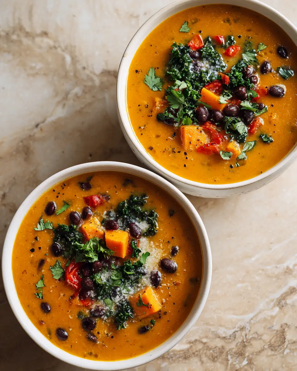 Final dish - Hearty and Healthy Sweet Potato Black Bean Soup Recipe to Warm Your Soul