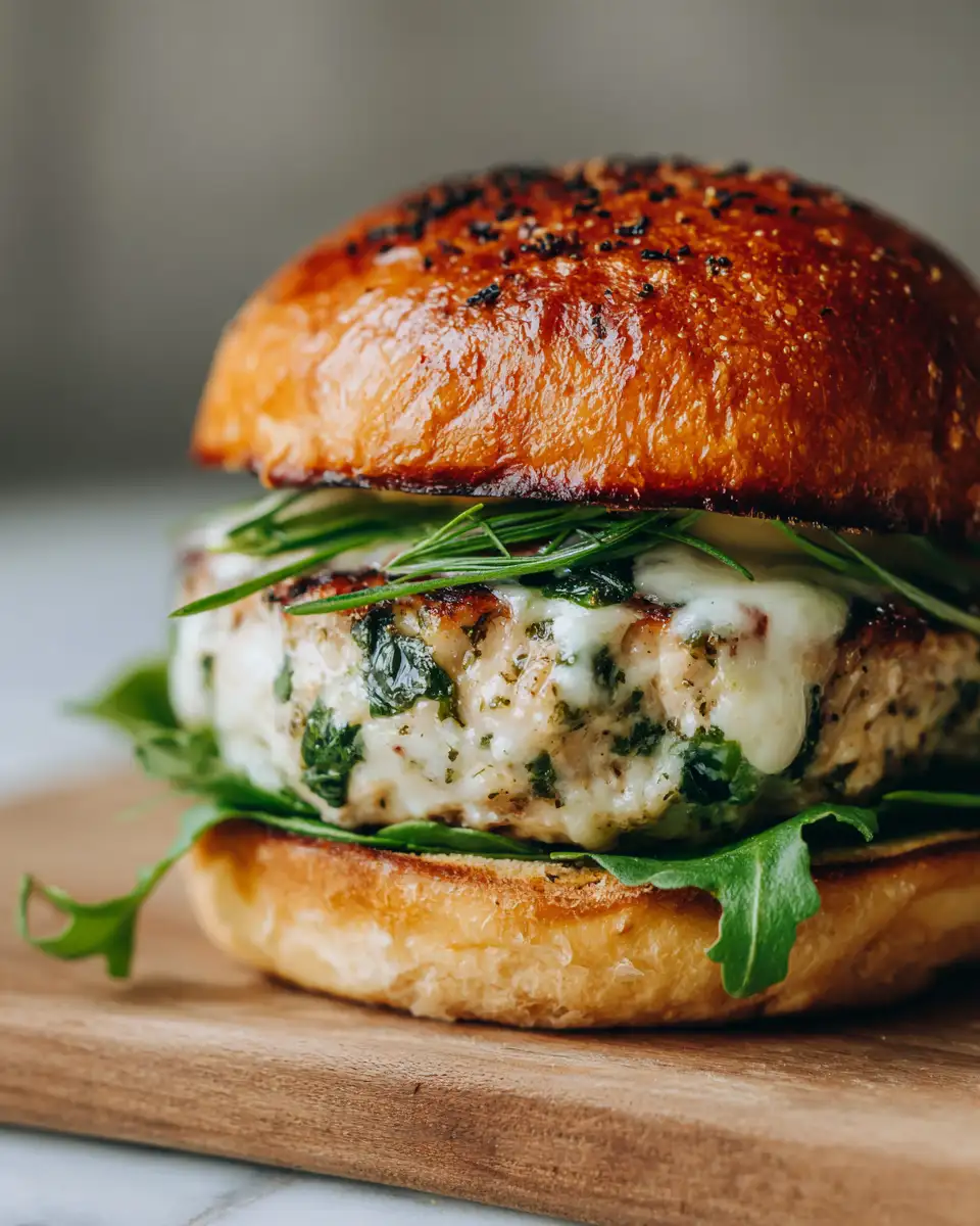 Mouthwatering White Cheddar and Spinach Chicken Burgers You Need to Try - Featured Image